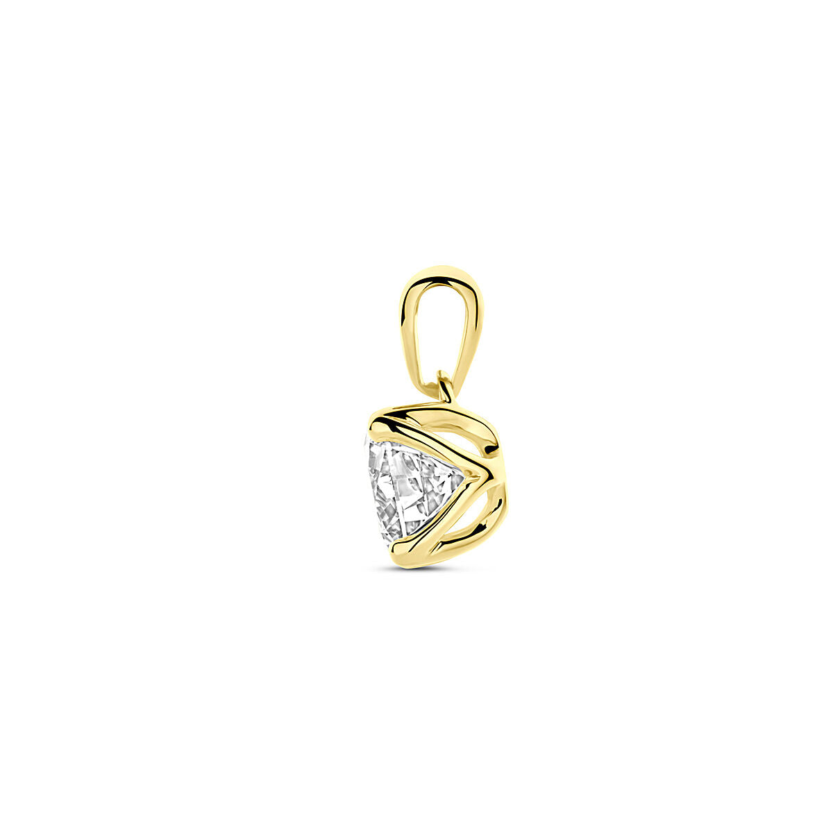 colgante diamante cultivado en laboratorio 1.00ct h si 11 mm oro amarillo