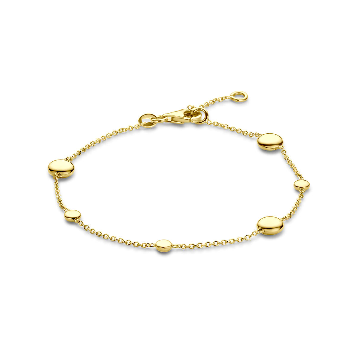 Pulsera de 14K en oro amarillo con eslabones redondos y cierre de langosta.