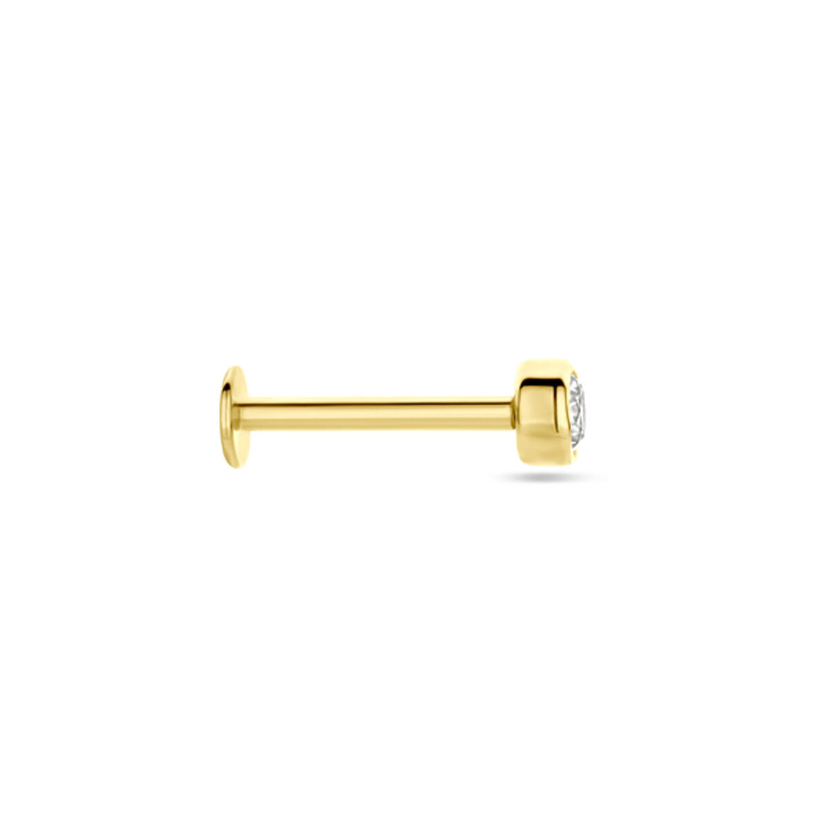 piercing de fondo plano circonita 3 mm 14K oro amarillo