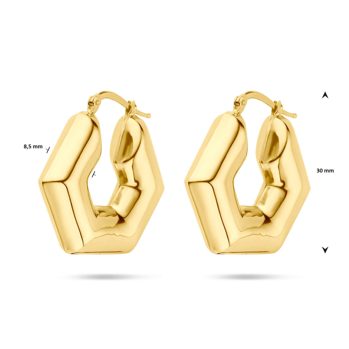 aros 30 mm 1 micron plata chapado en oro amarillo
