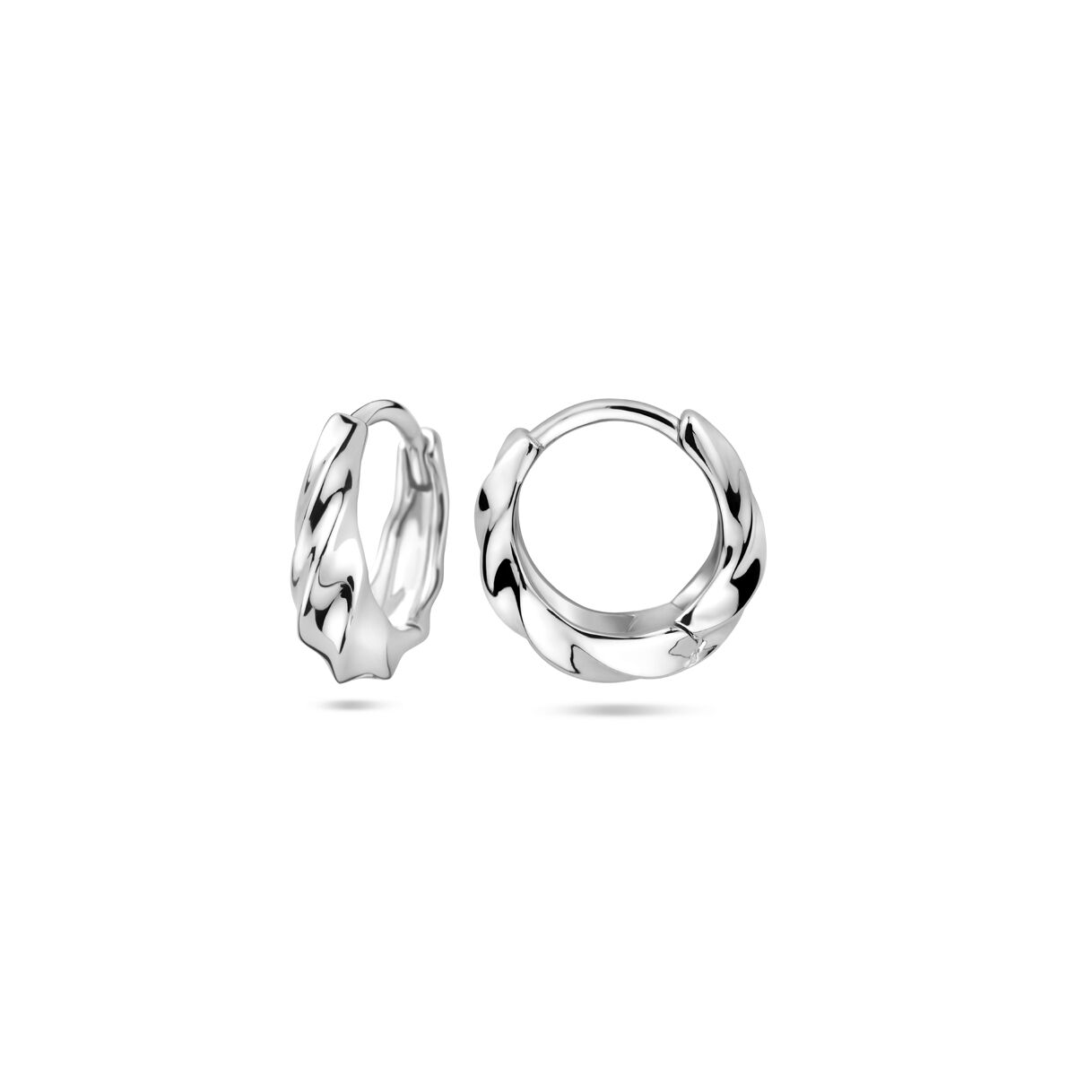 aros retorcidos 13 mm plata rodiada