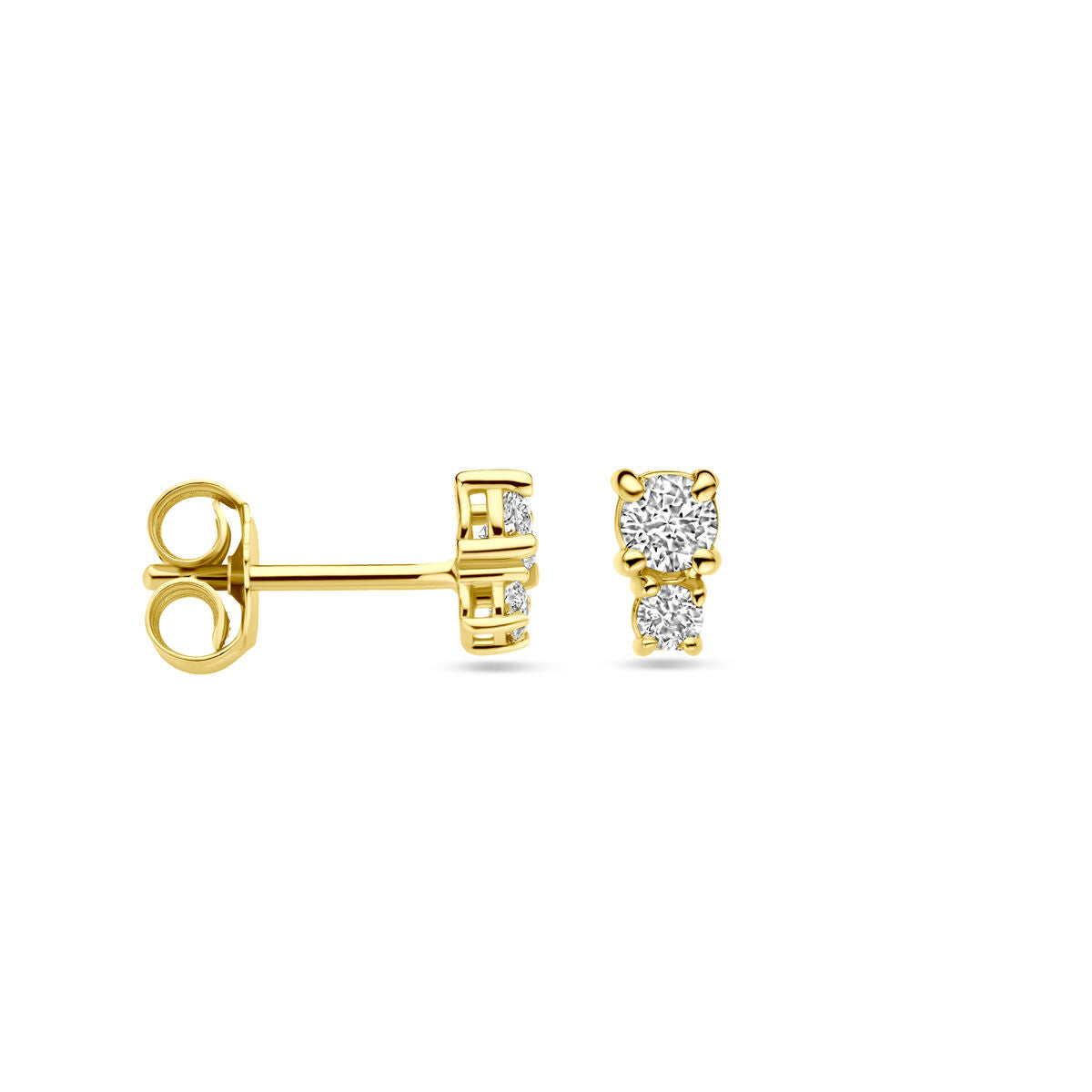 pendientes diamante 0.26ct (2x 0.13ct) h si 5,5 mm 18K oro amarillo