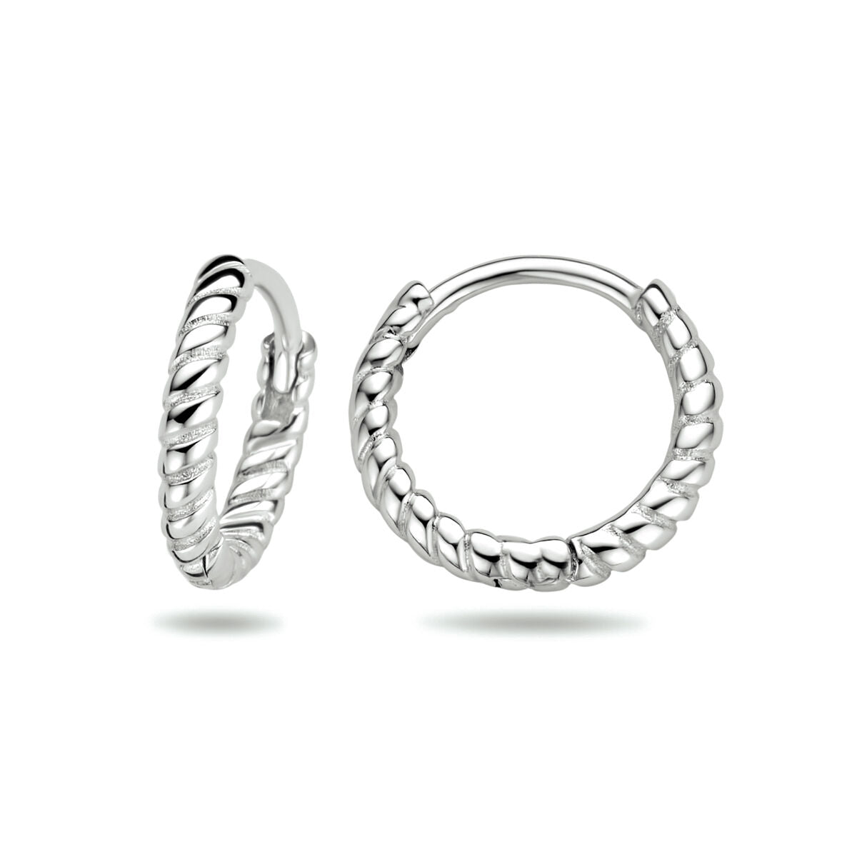 aros retorcidos de plata rodiada