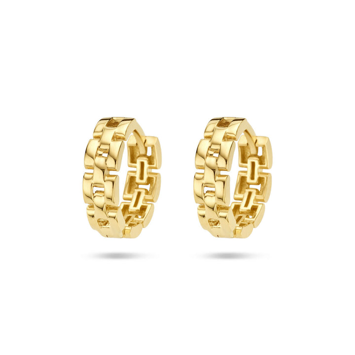 klapoorringen schakelmotief 14K geelgoud