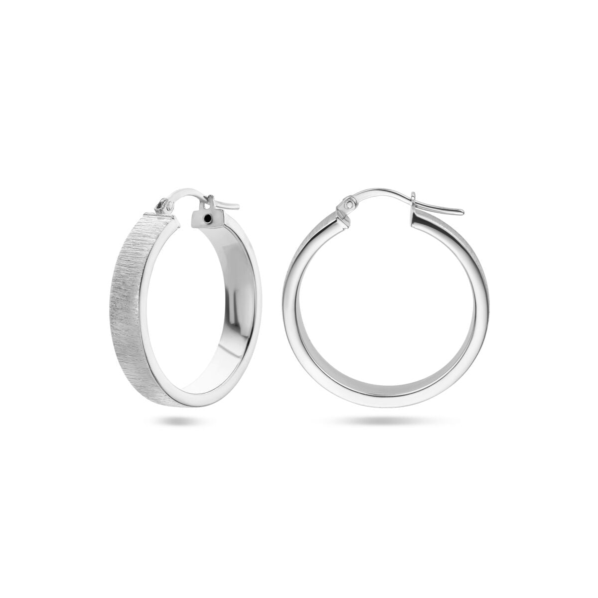 aros poli/mate de plata rodiado