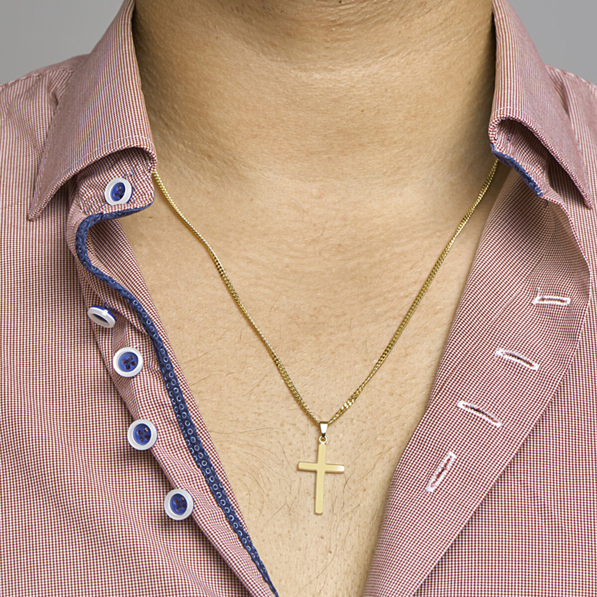 colgante cruz 14K oro amarillo