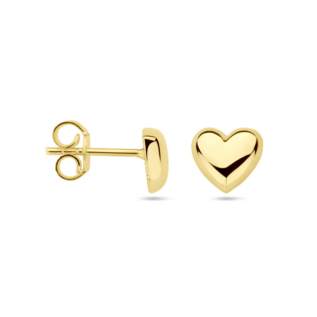 oorknoppen hart 14K geelgoud