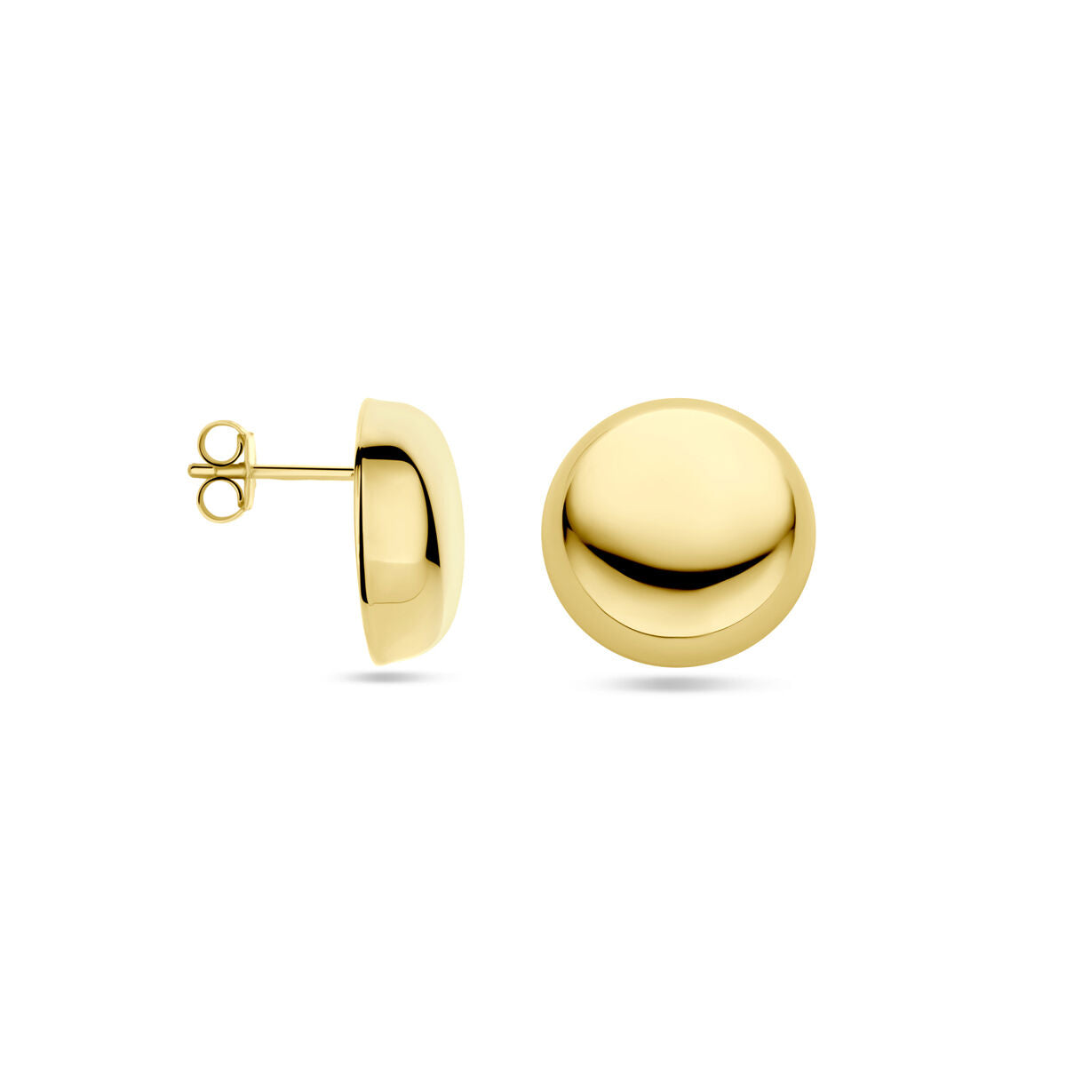 pendientes de botón 1 micrón plata chapado en oro amarillo