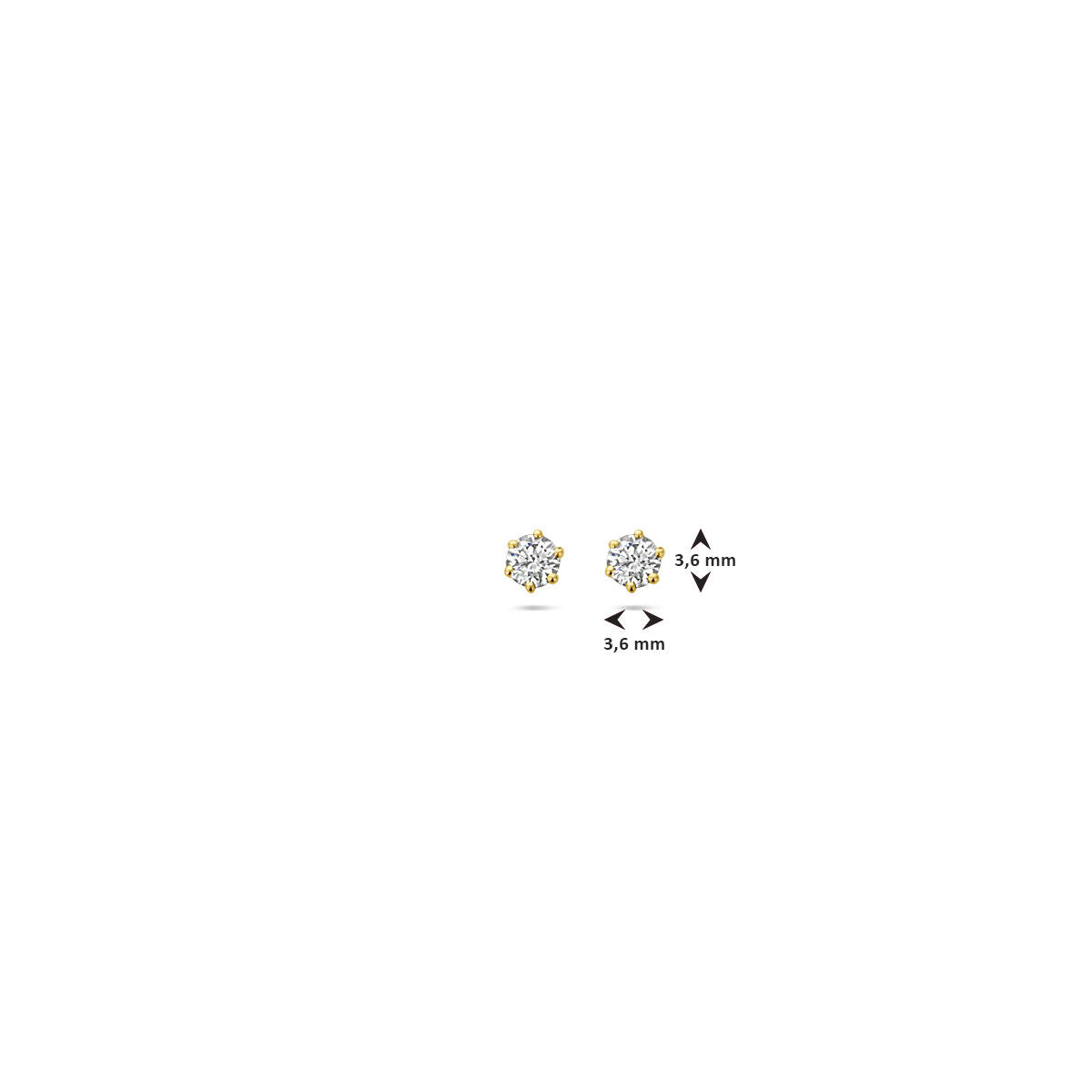 pendientes de botón diamante h si 14K oro amarillo