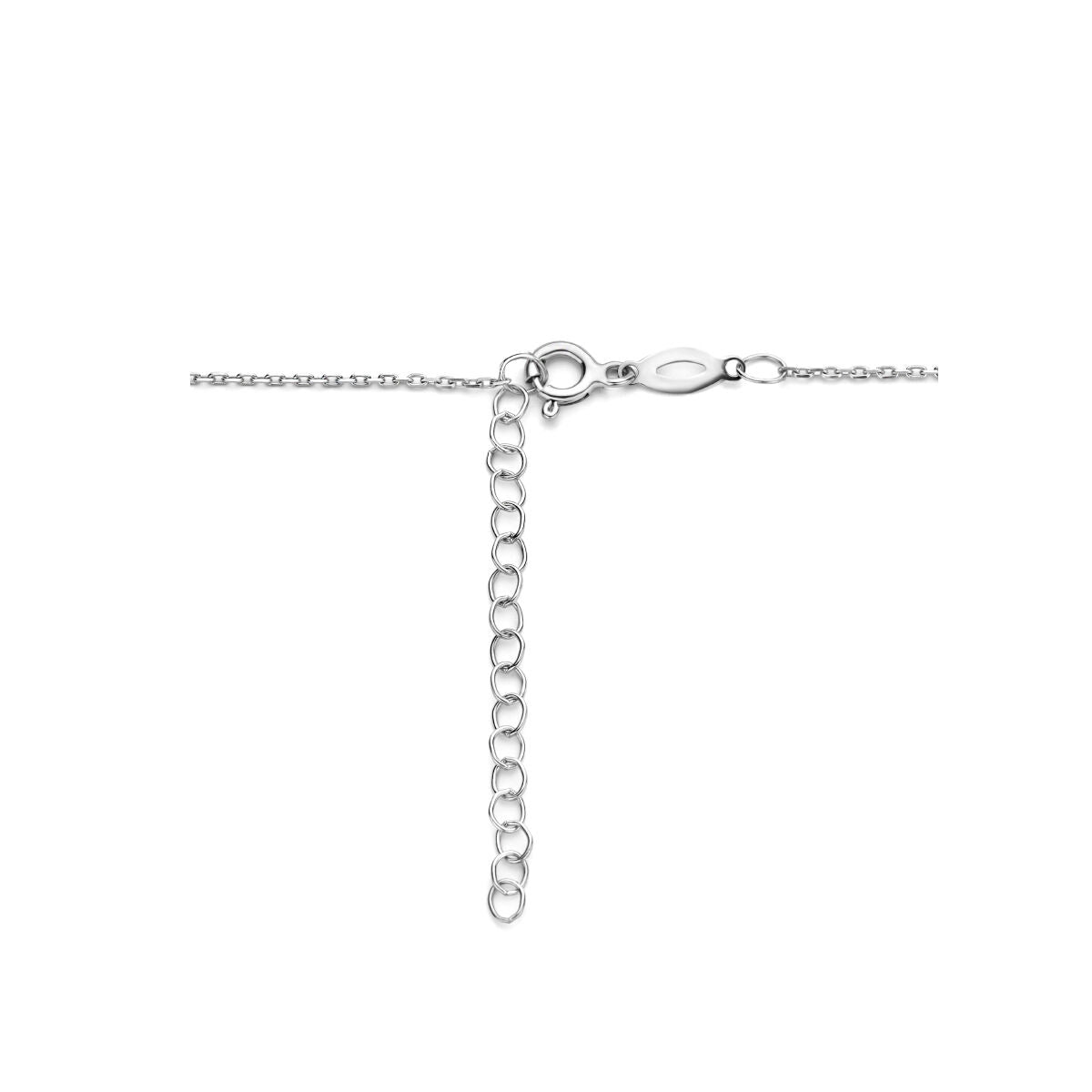 collar de zirconia 41 + 4 cm halo plata rodiada