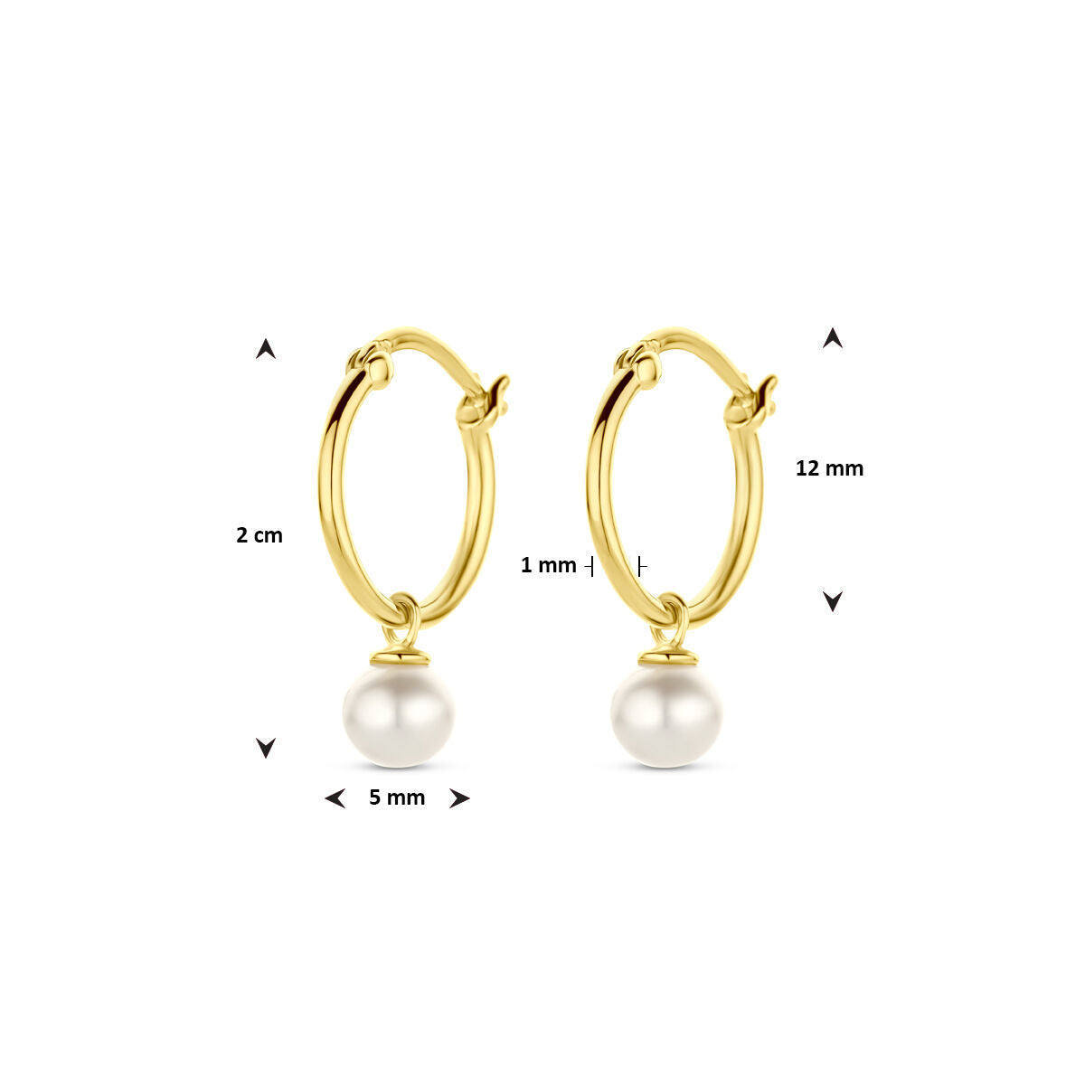 aros de perla 14K oro amarillo