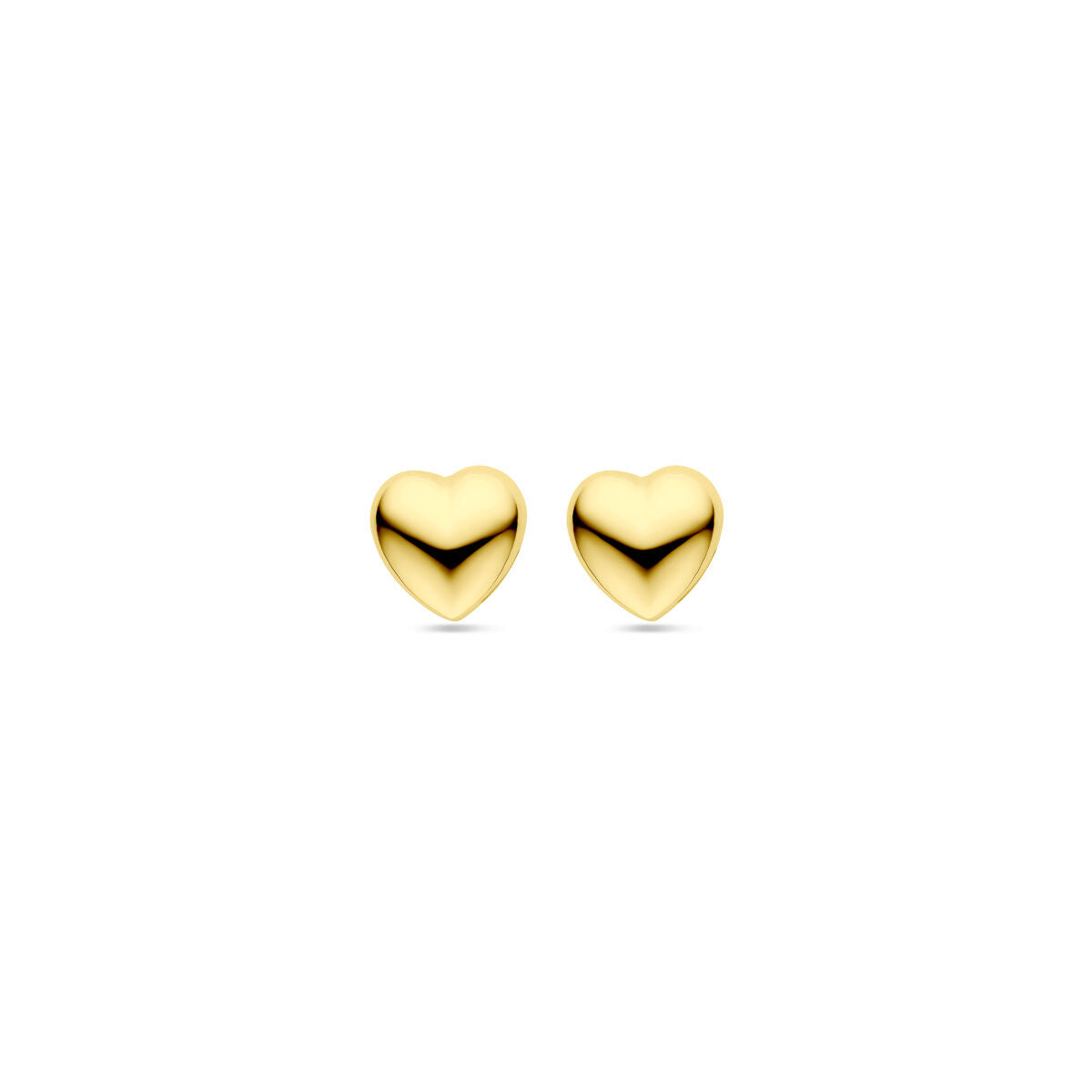 pendientes de botón corazón 11 mm chapado en oro amarillo