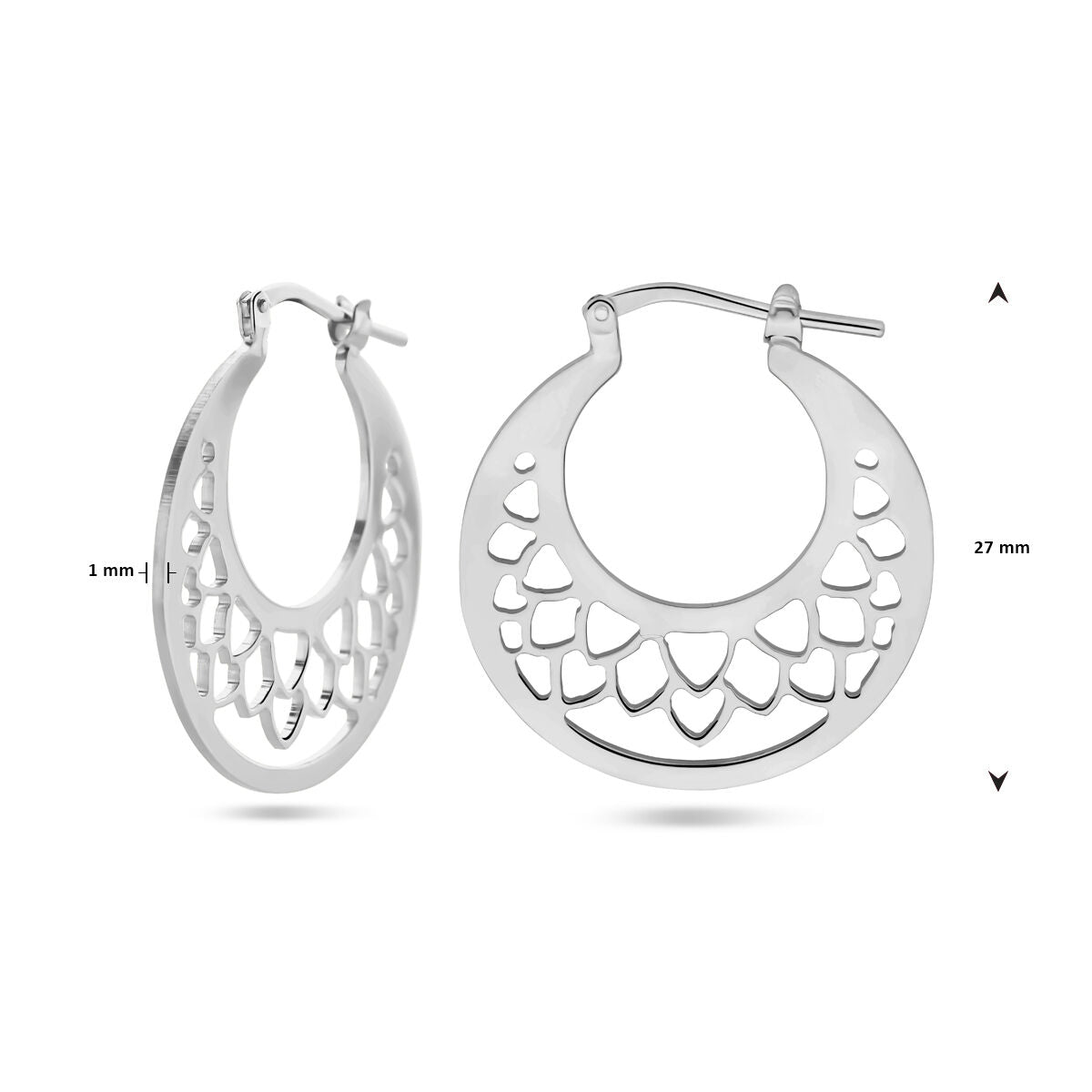 aros de plata rodiado