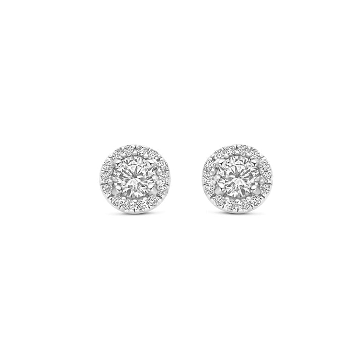 oorknoppen zirkonia 6 mm zilver gerhodineerd