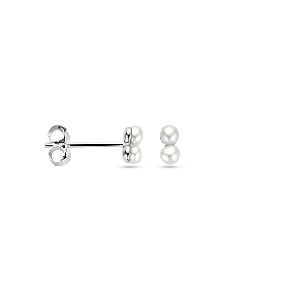 pendientes de botón perla 5,5 mm plata rodiada