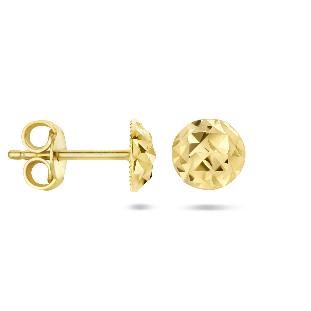 oorknoppen gediamanteerd 14K geelgoud