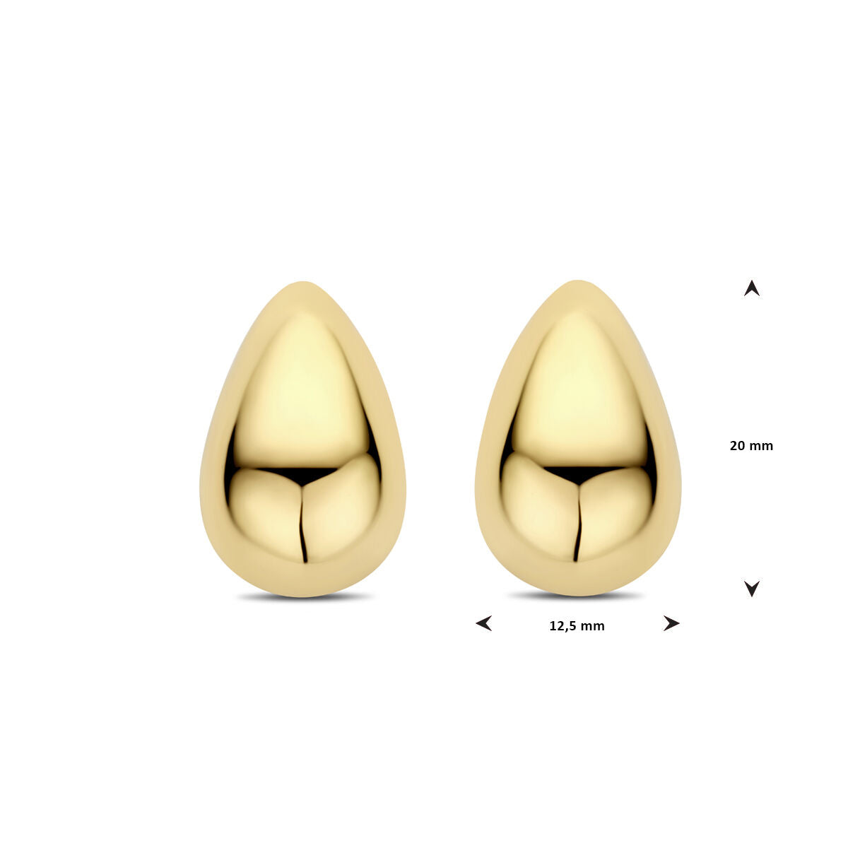 pendientes de botón gota 20 mm 1 micron plata chapado en oro amarillo