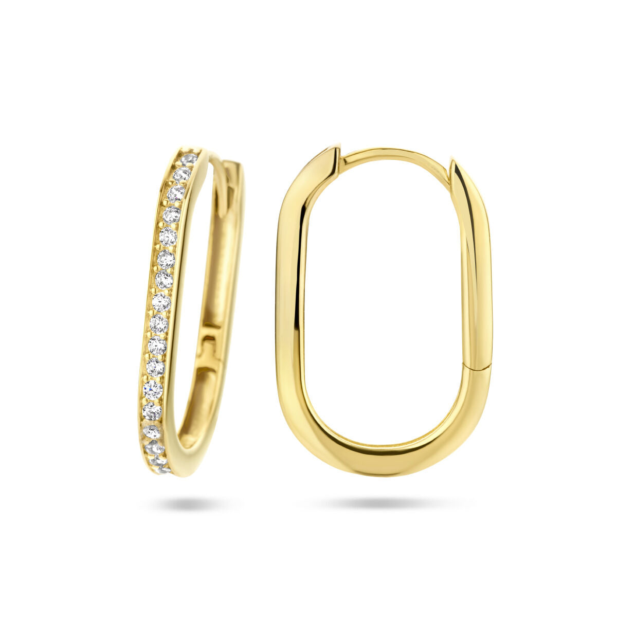 aros paperclip de zircón 14K oro amarillo