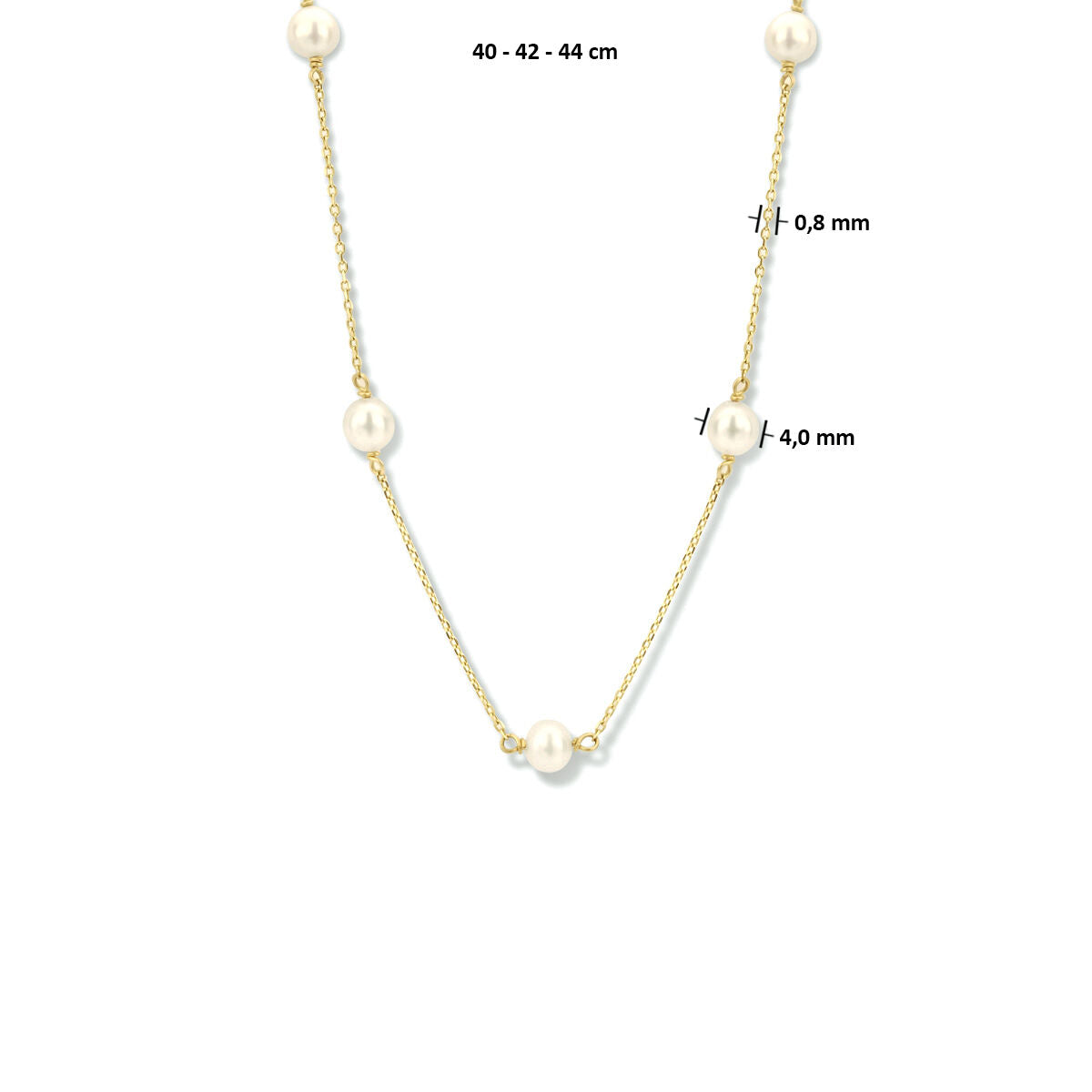 collar de perlas 40 - 42 - 44 cm 14K oro amarillo