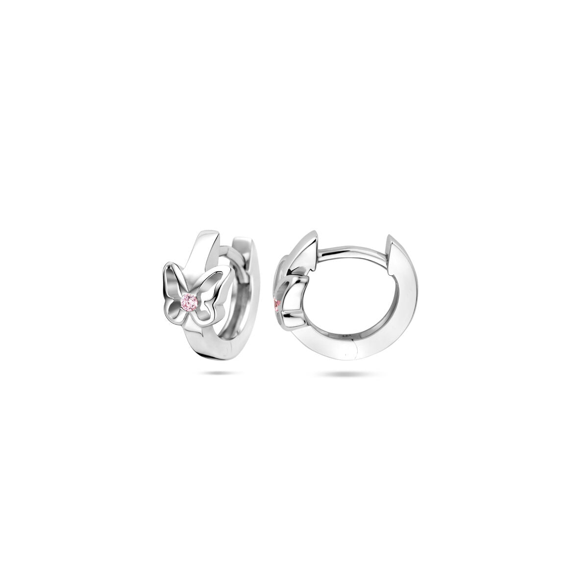 aros mariposa 10,5 mm plata rodiado