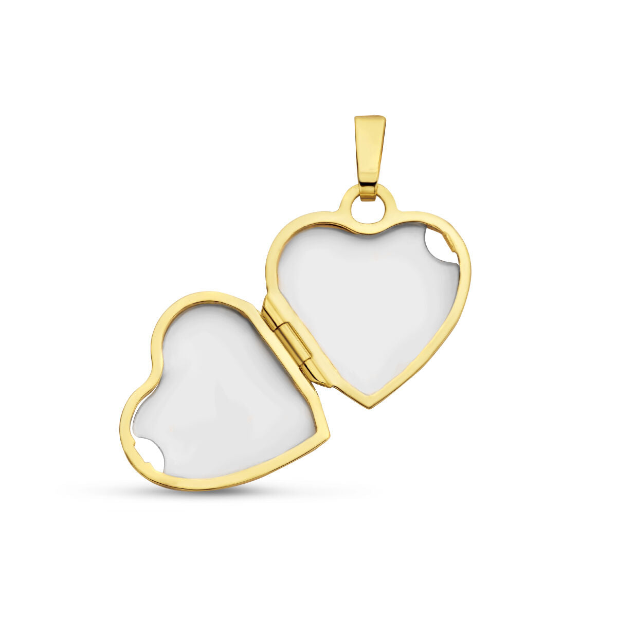 medallón corazón bolitas 14K oro amarillo