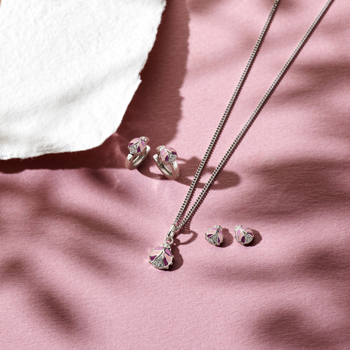 hanger lieveheersbeestje zirkonia zilver gerhodineerd
