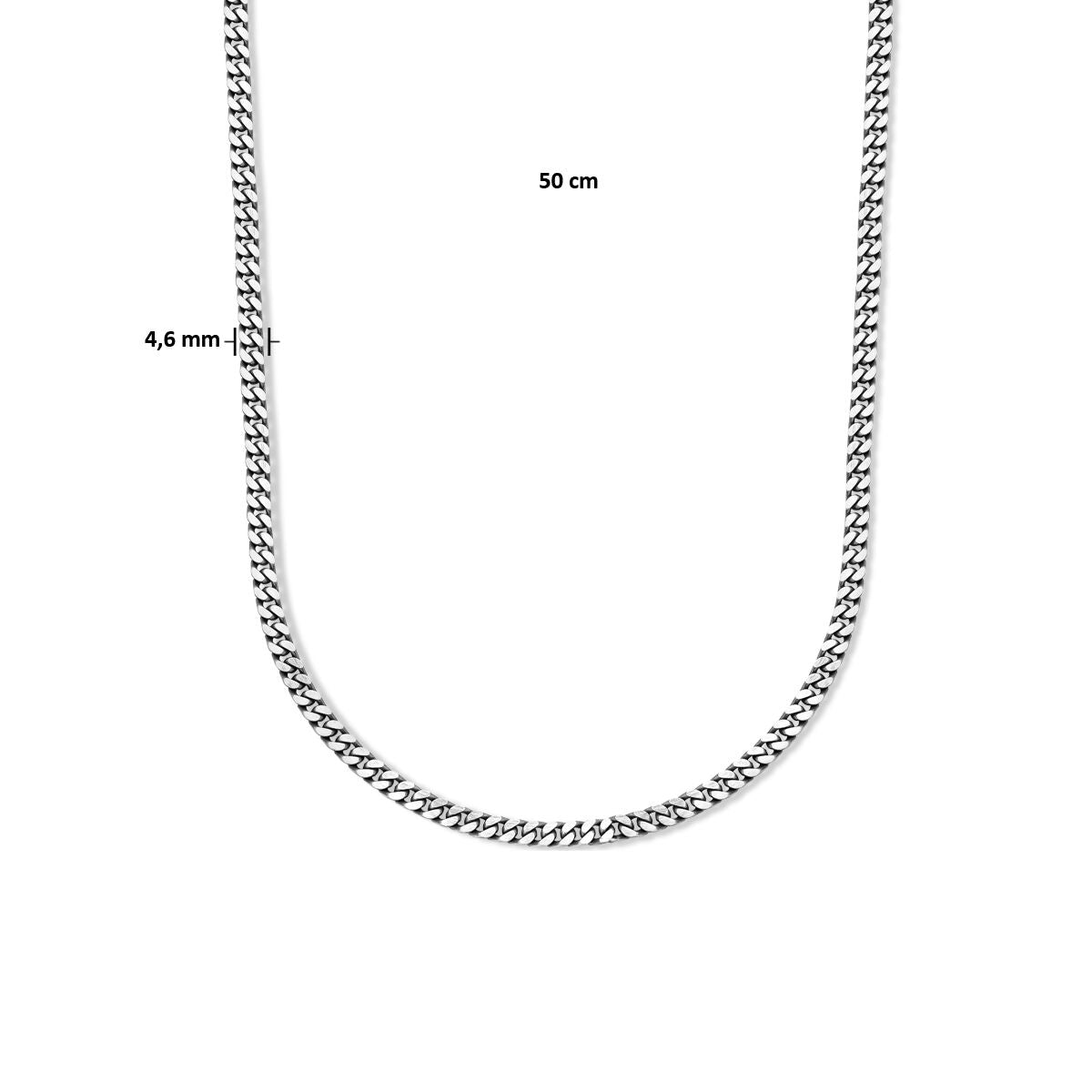 Collar de plata de hombre - collar oxi gourmette 6 caras talladas 4,6 mm