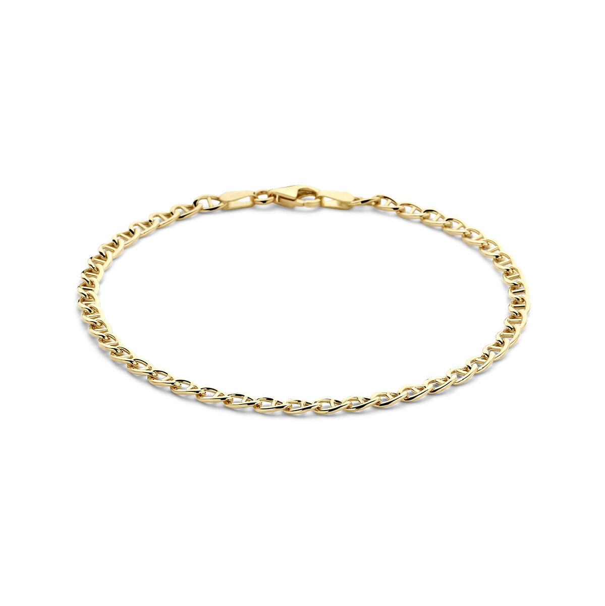 Pulsera de 14K en oro amarillo de 3,3 mm de grosor y 18 cm de longitud.