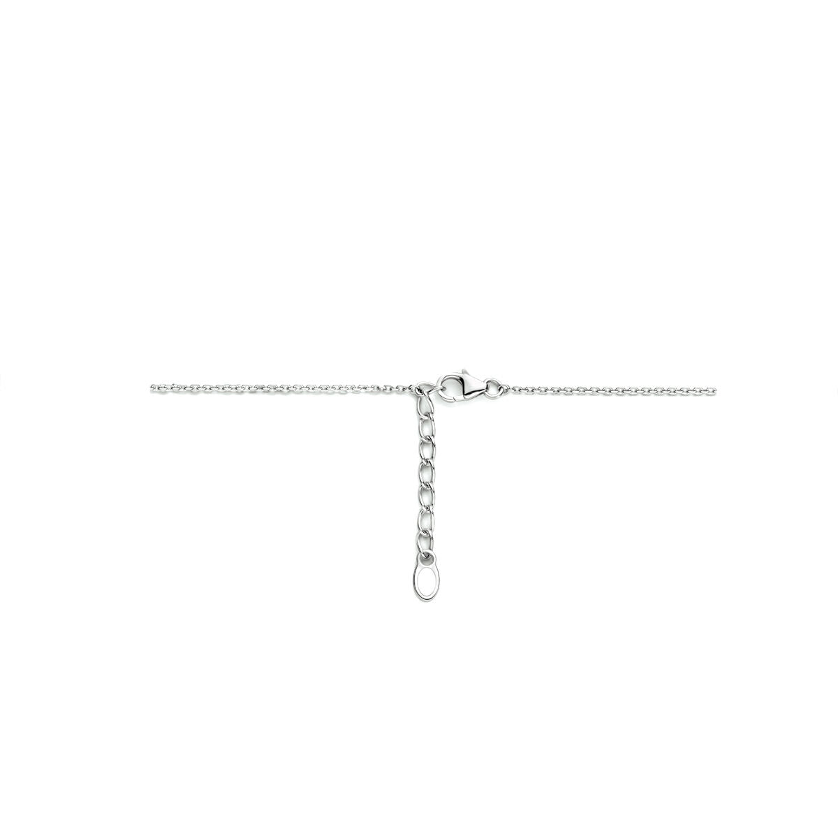 collar de zirconia 42 + 3 cm plata rodiado