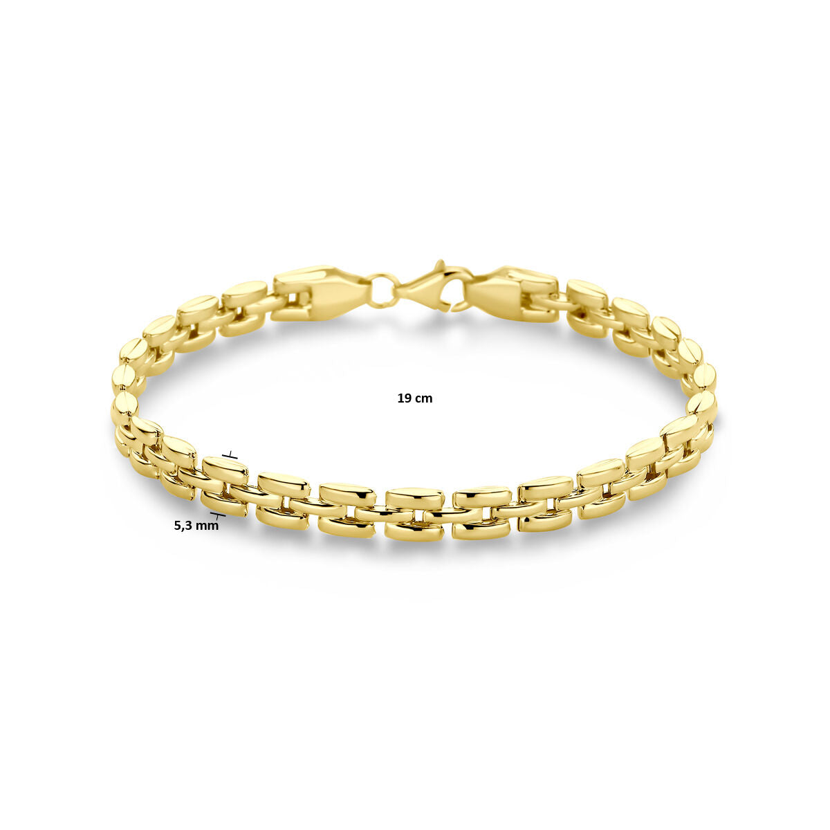 pulsera pantera 5,3 mm 19 cm 14K oro amarillo