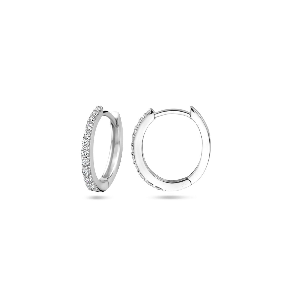 aros de circonita 14 mm plata rodiada