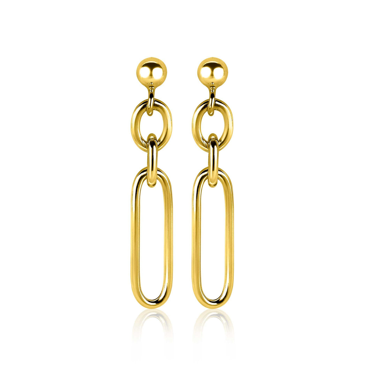 Zinzi Largas Pendientes Chapado en Oro Zio1991 G