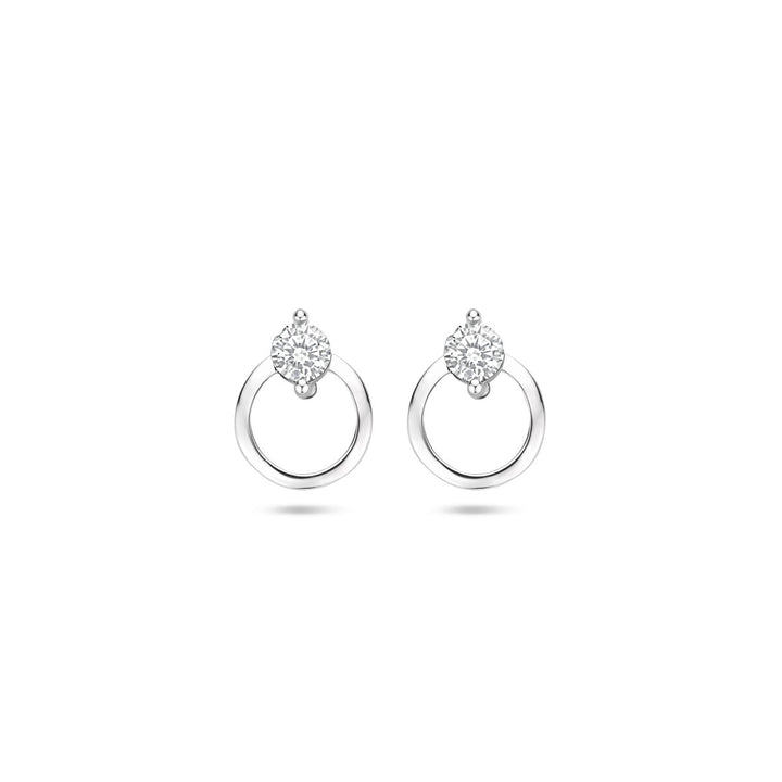 oorknoppen zirkonia 10,5 mm zilver gerhodineerd