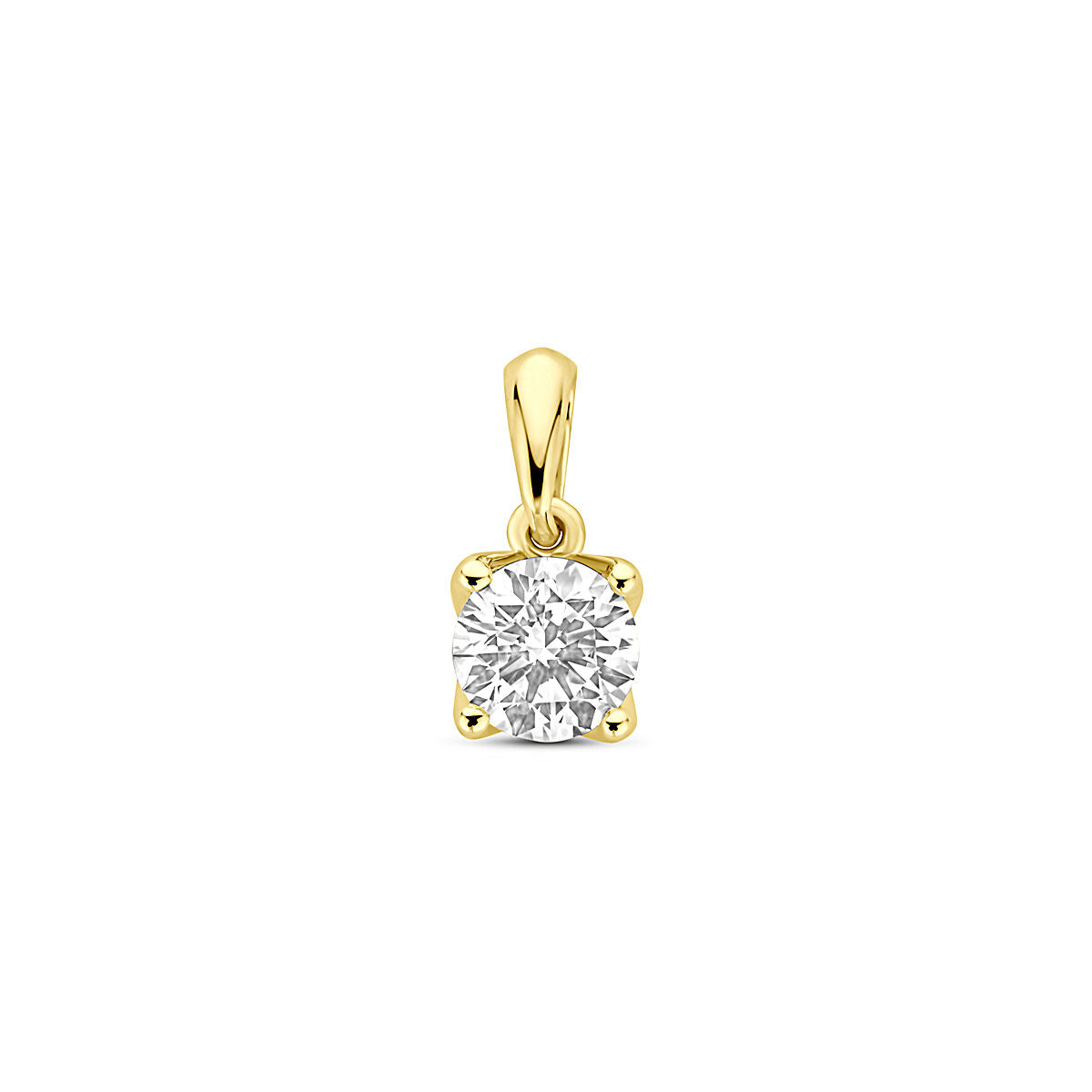 Colgante de diamante cultivado en laboratorio de 0.50 ct, con engaste de oro amarillo de 14K.