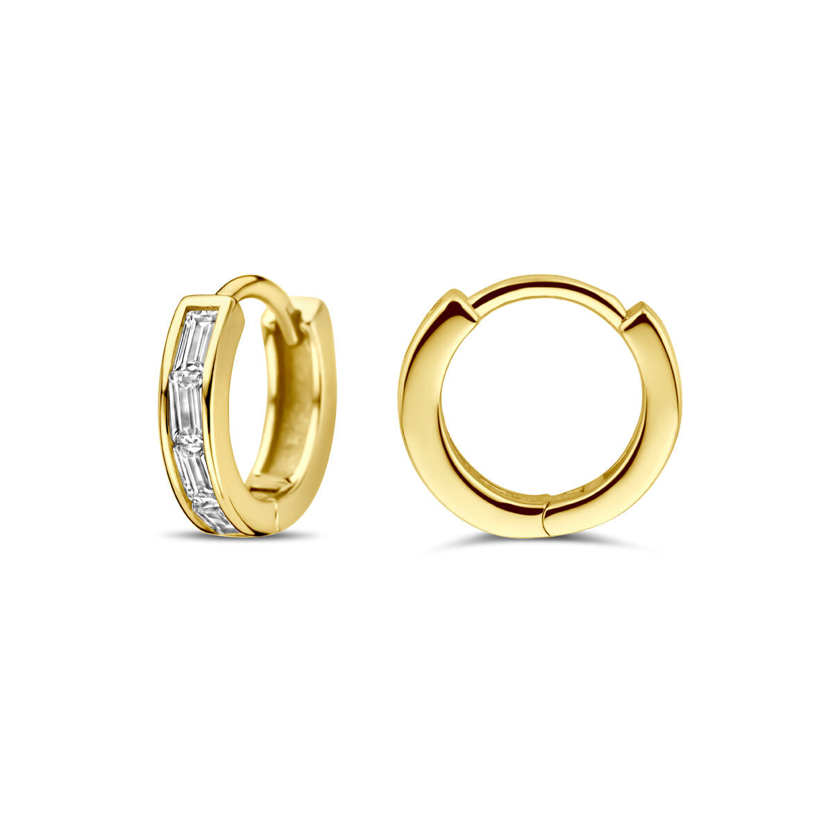 aros de zircón 10 mm 1 micrón plata chapado en oro amarillo