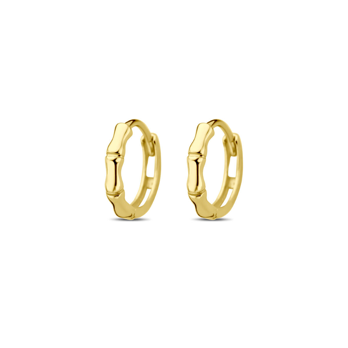 Pendientes de aro de 9,5 mm en oro amarillo de 14 quilates con diseño liso y moderno.