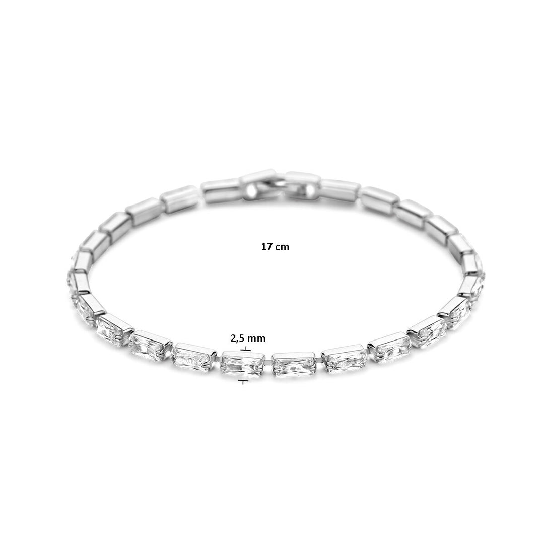 tennisarmband 2,5 mm zirkonia zilver gerhodineerd