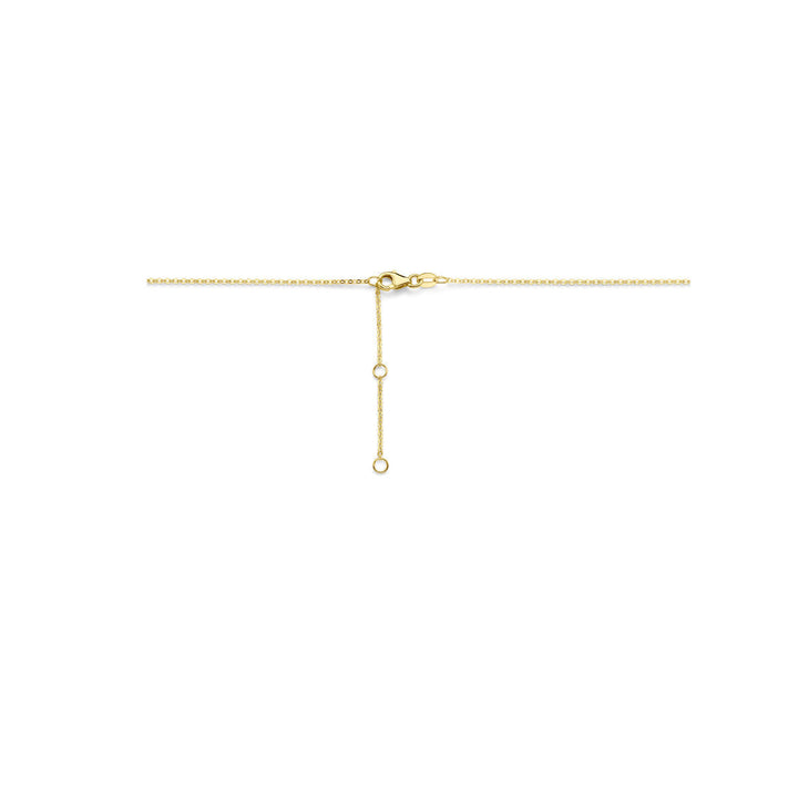 collier bloem diamant 0.42ct h si 41 - 43 - 45 cm 14K geelgoud