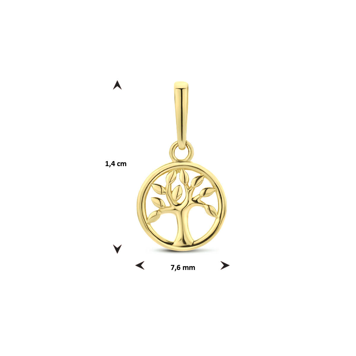 colgante árbol de la vida 14K oro amarillo