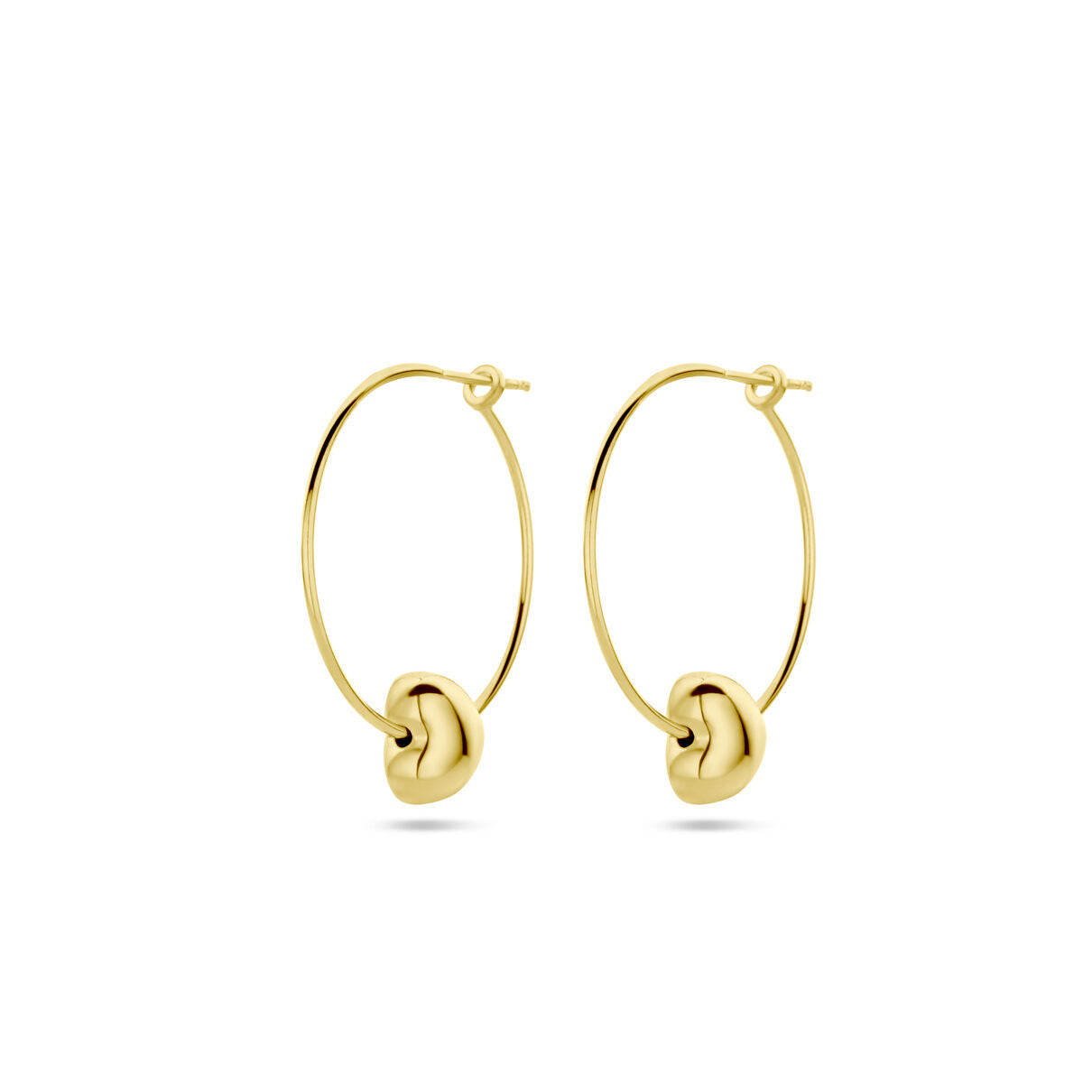aros corazón 1 micrón plata chapado en oro amarillo