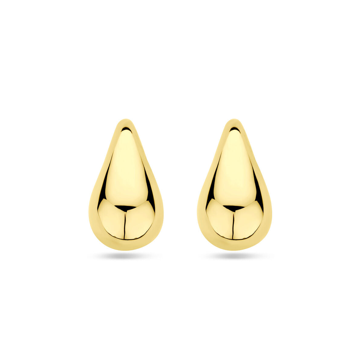 Pendientes de gota dorados de 30 mm con acabado de 1 micron.