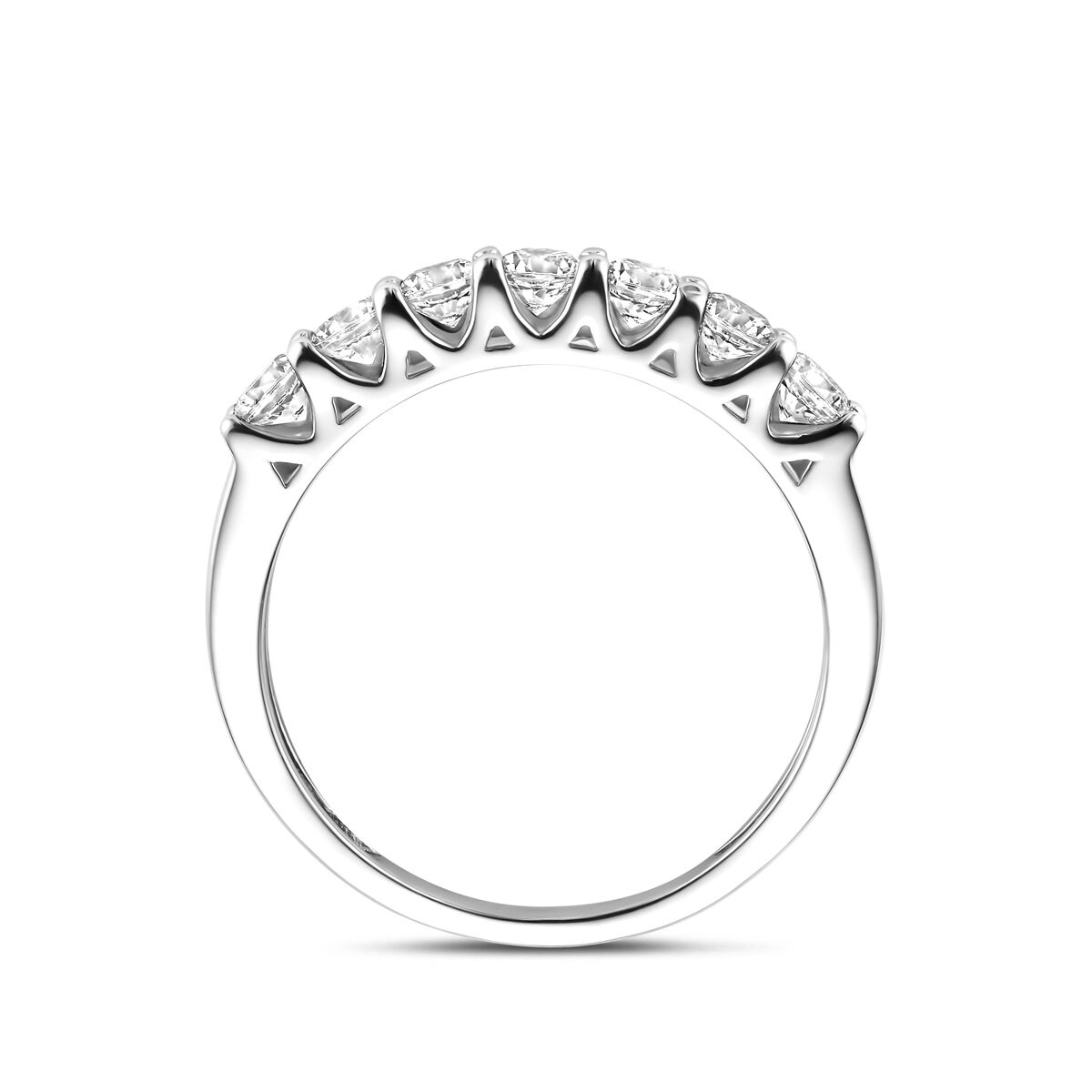 Anillo de alianza de plata rodiada con circonitas