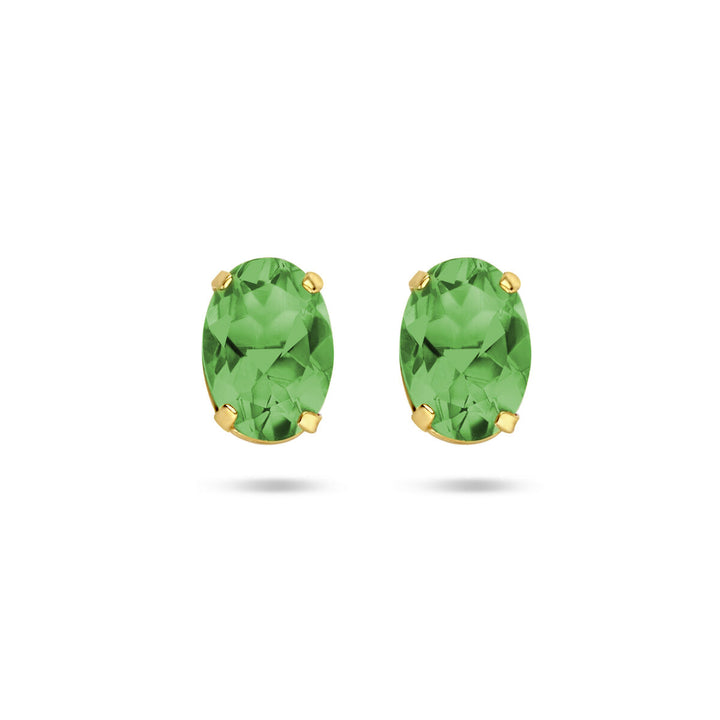 oorknoppen groen agaat 14K geelgoud