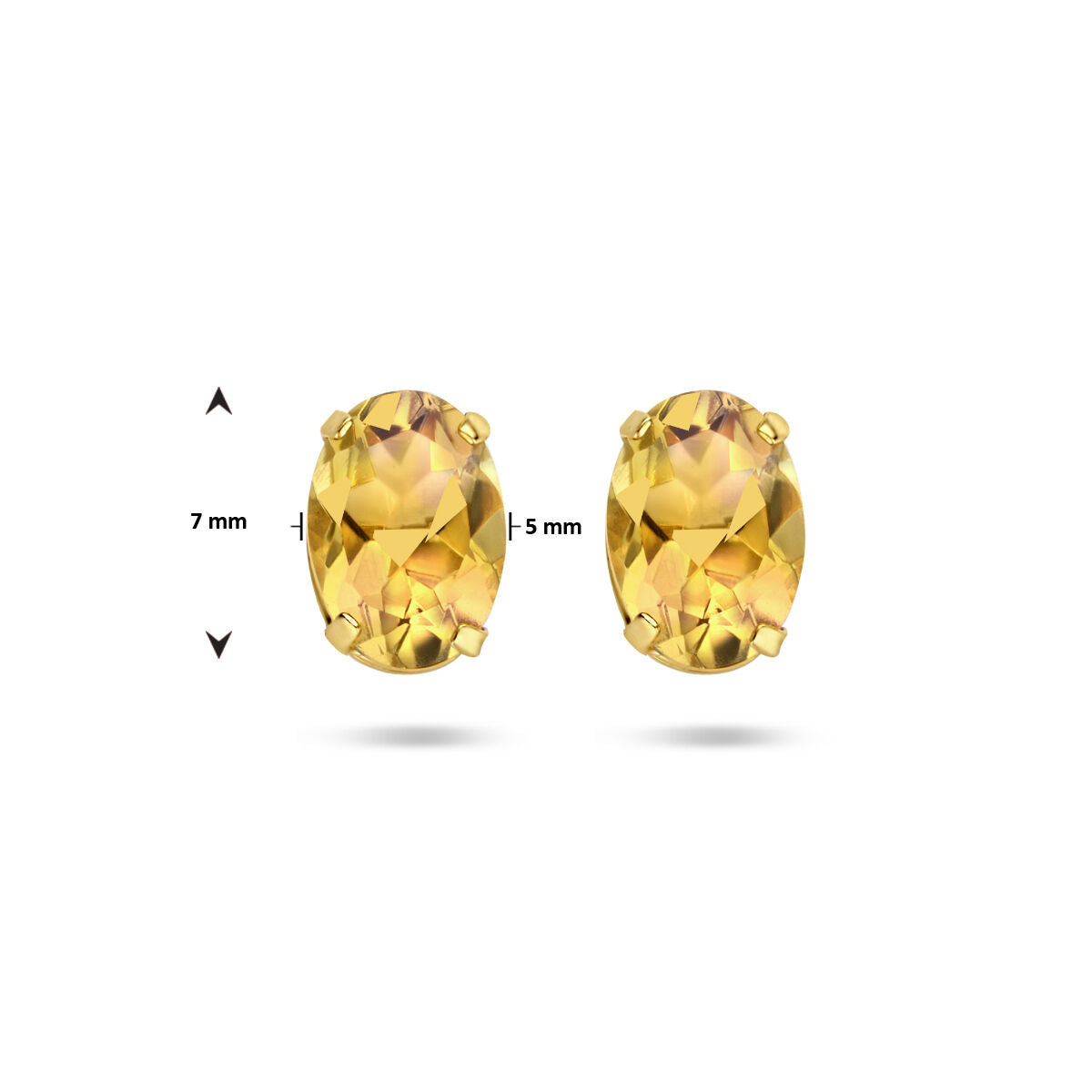pendientes de botón citrino 14K oro amarillo