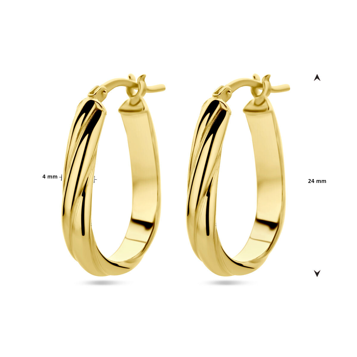 aros retorcidos 1 micrón plata chapado en oro amarillo