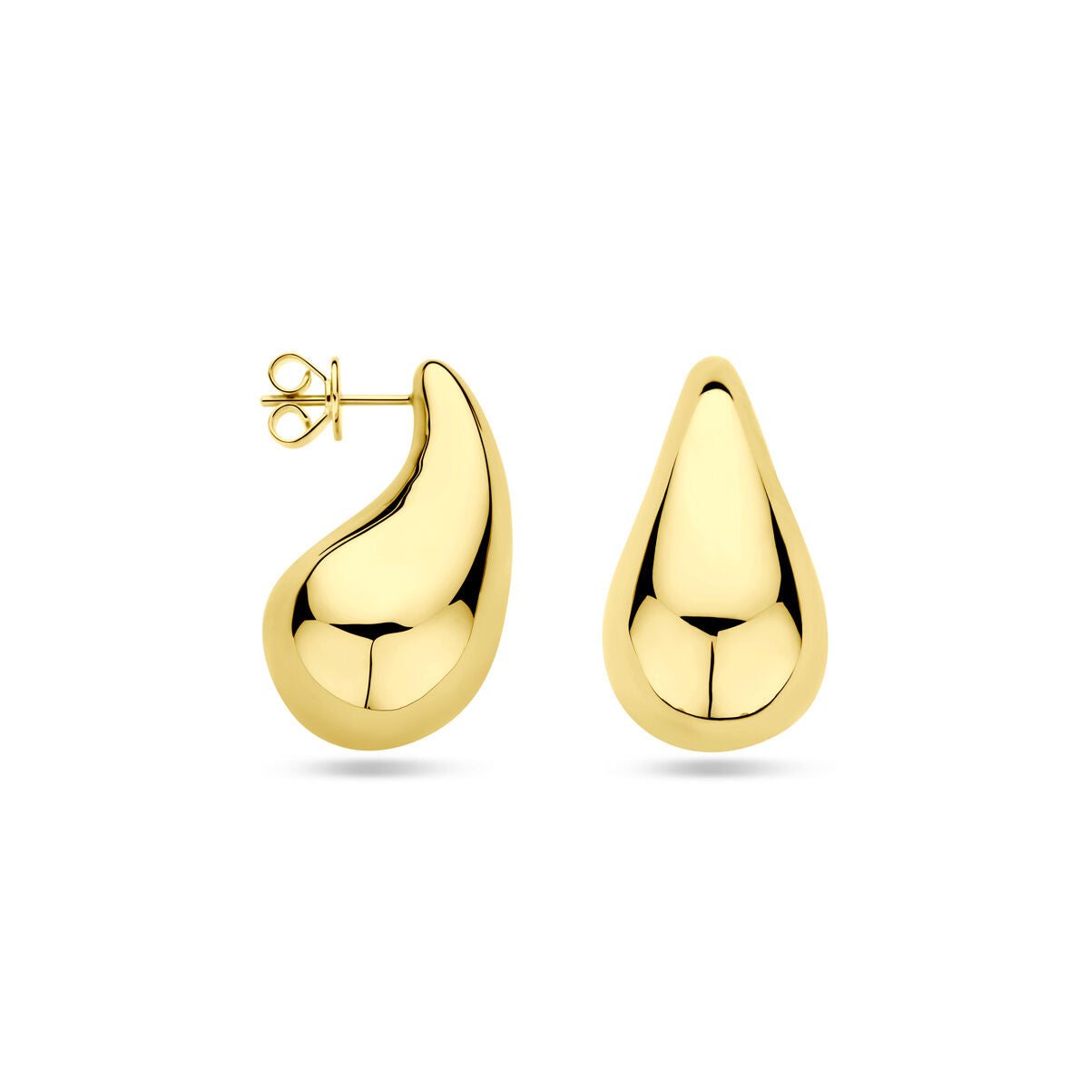 pendientes de botón gota 30 mm 1 micron plata chapado en oro amarillo