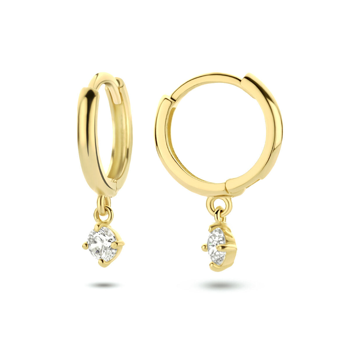 aros de zircón 14K oro amarillo