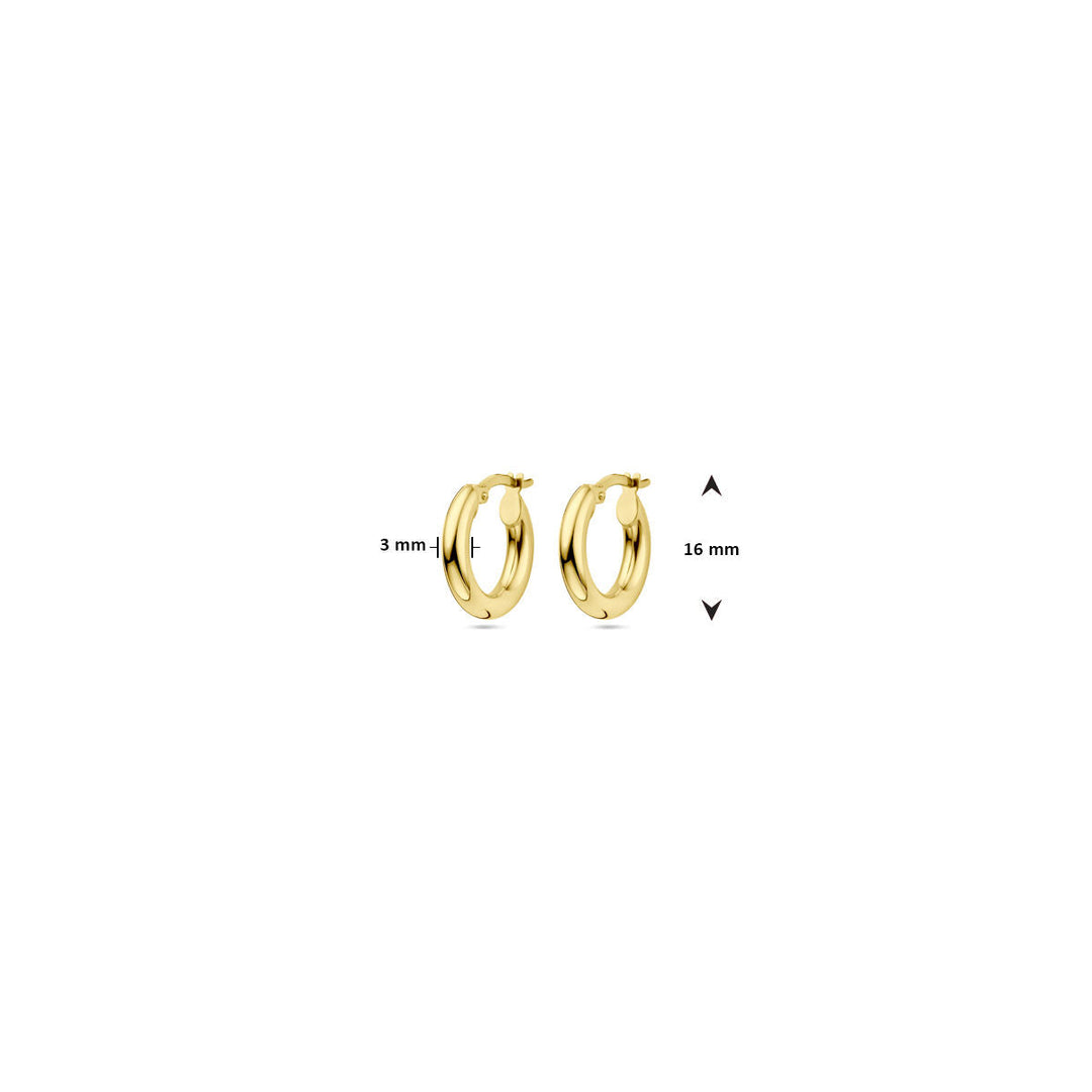 aros tubo redondo 14K oro amarillo 3.0mm