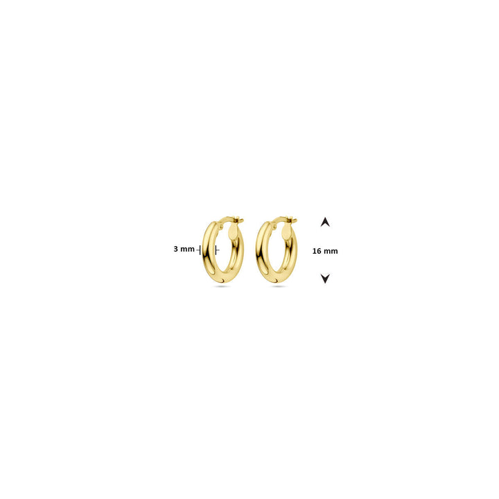 aros tubo redondo 14K oro amarillo 3.0mm