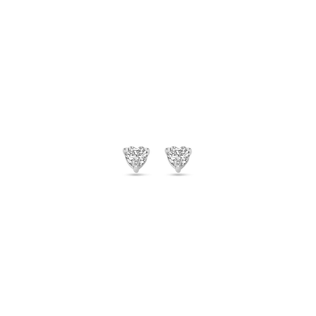 oorknoppen hartje zirkonia 3,5 mm zilver gerhodineerd